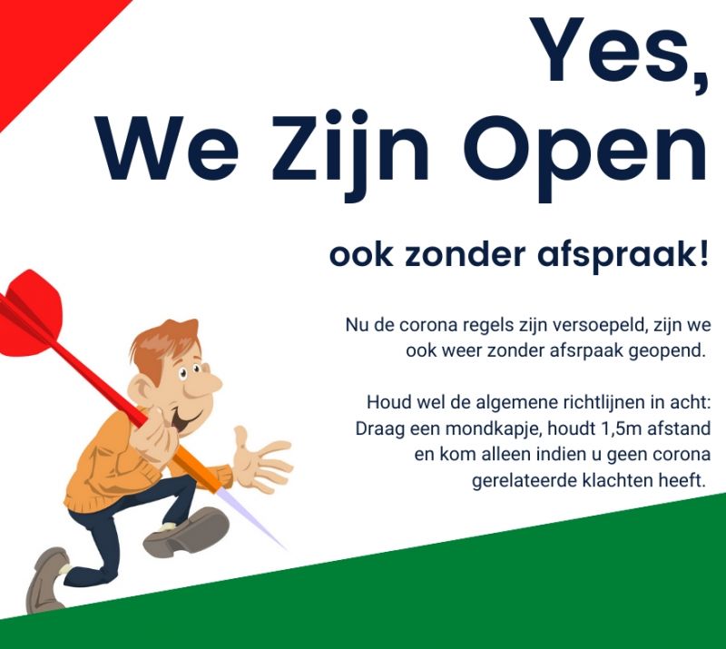 Wij zijn open!