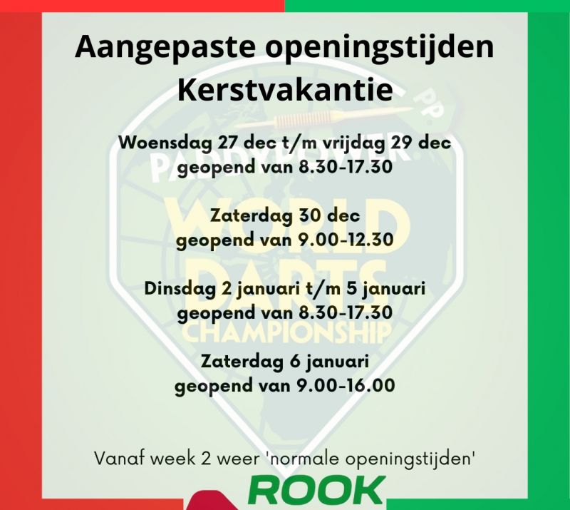 Aangepaste Openingstijden Kerst en Oud & Nieuw